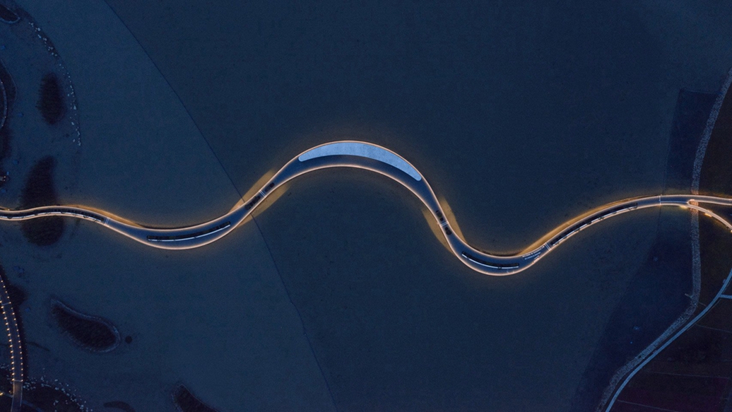 BIM建筑|BAU在上海元荡湖设计“蜿蜒大桥”