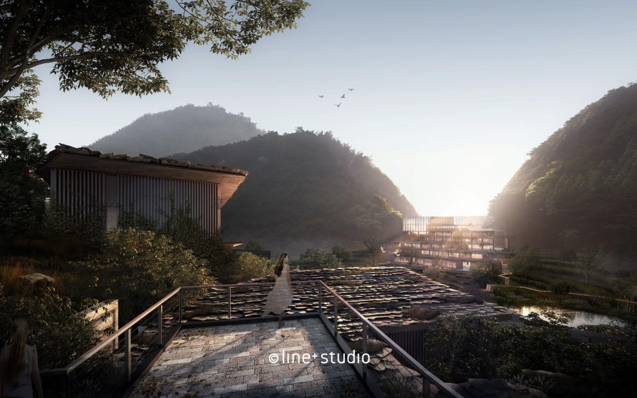 BIM建筑|海华浦江樾溪里度假酒店 / 孟凡浩-line+建筑事务所