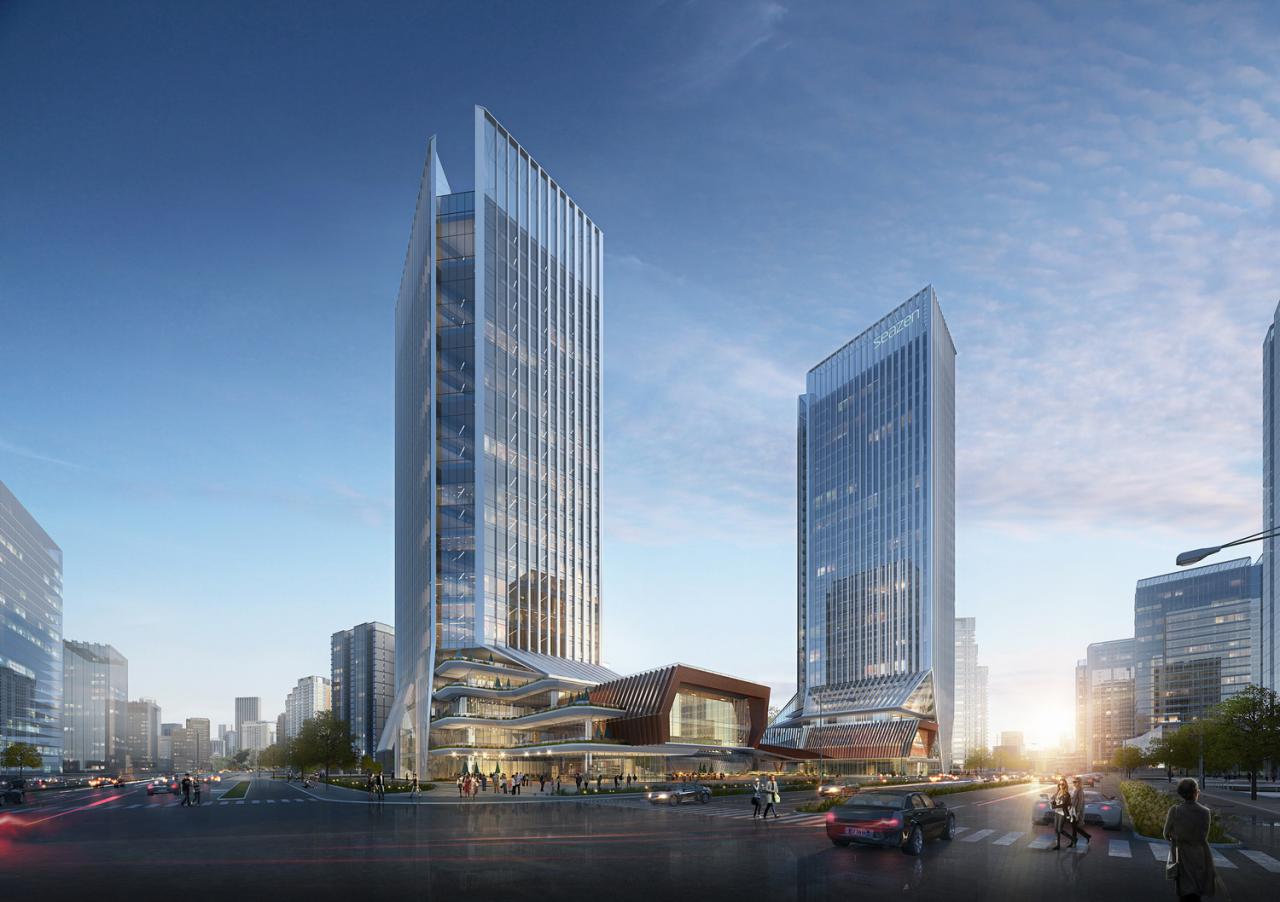 BIM建筑|一桥两相望:苏州高铁新城双子塔 / 简和建筑