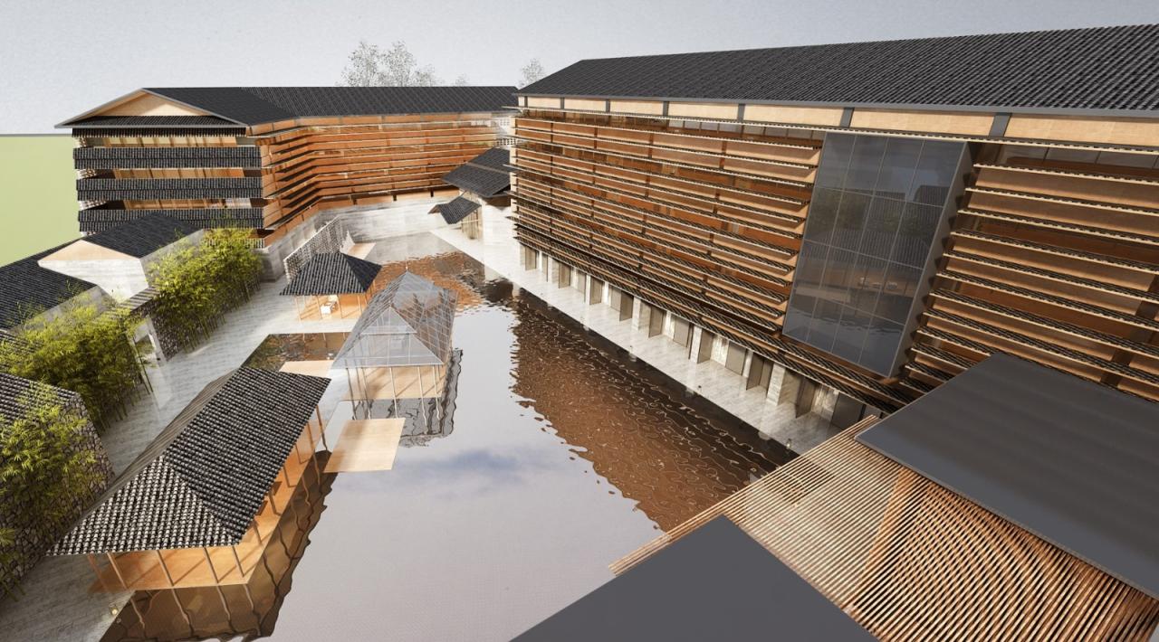 BIM建筑|生活化的轻禅设计: 靖安绿地明镜湾文旅小镇 / UA尤安设计