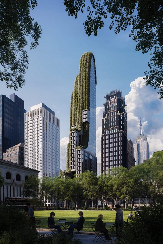 BIM建筑|弗拉尔工作室构想覆盖花朵的曼哈顿塔楼