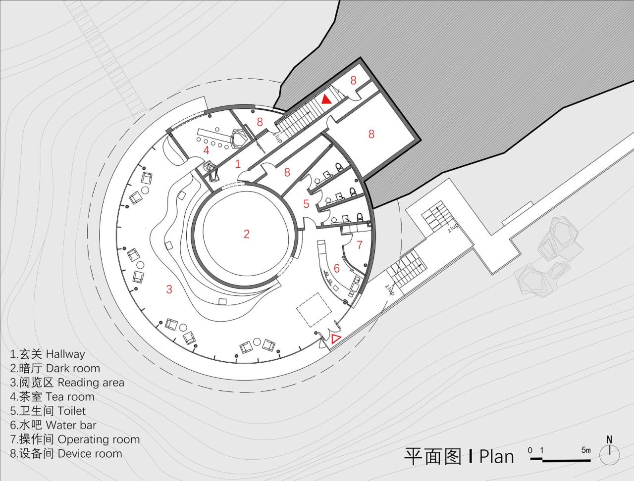 BIM建筑|悬崖上的海边书屋：惠州双月湾一滴水图书馆 / 三文建筑