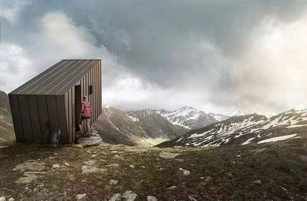 BIM建筑|BCW建筑工作室在阿尔卑斯山设计旅行者小屋
