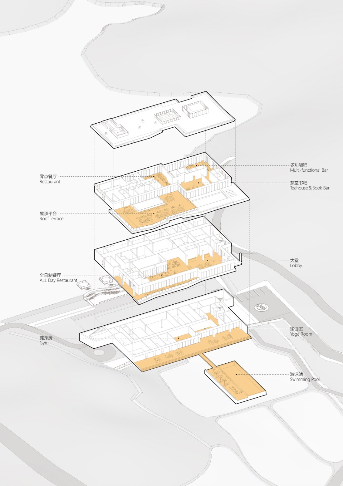 BIM建筑|归来兮桠溪庄园酒店综合接待中心 / 建识（北京）设计咨询有限公司