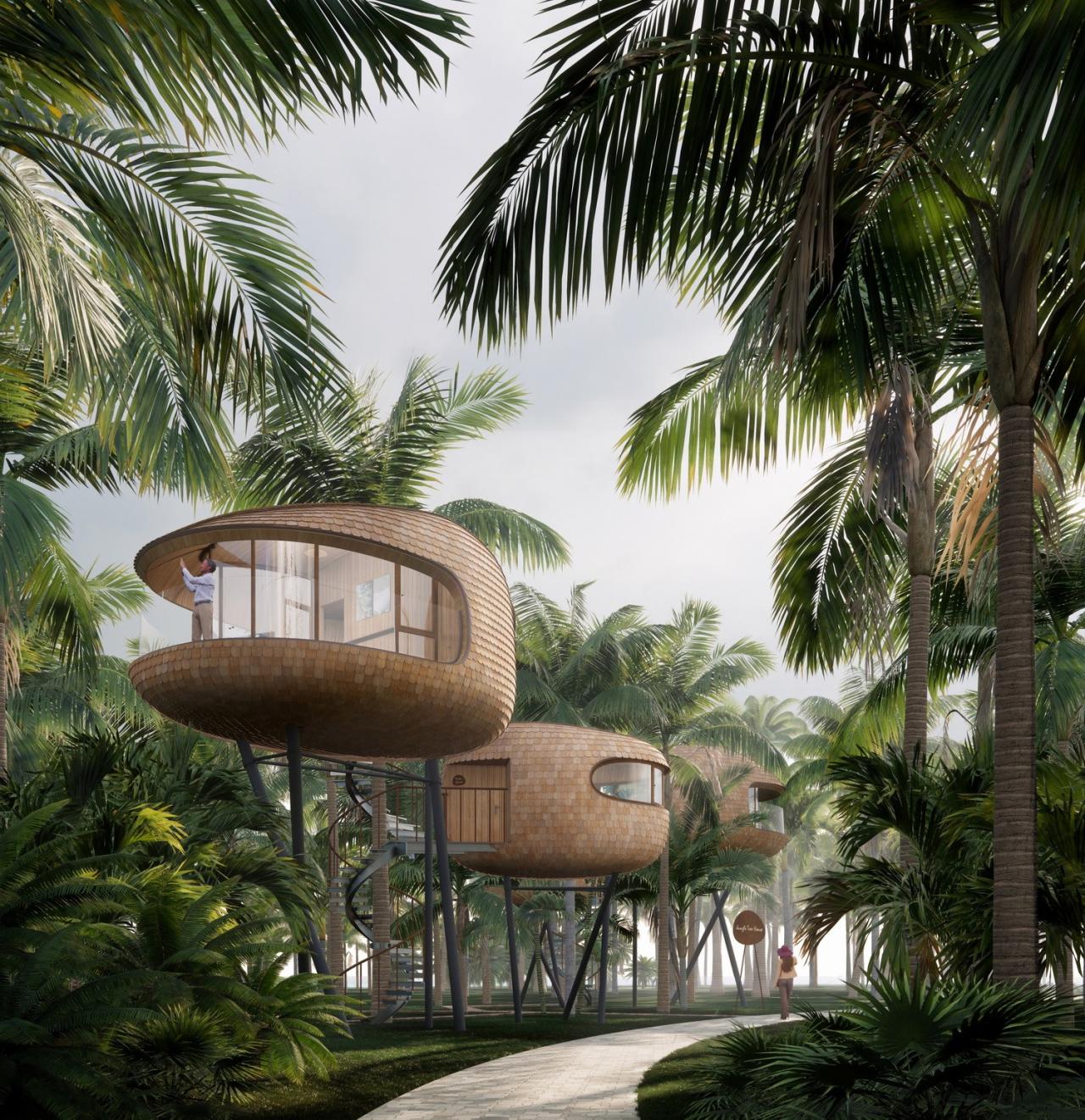 BIM建筑|丛林树屋：在加勒比海边做一场满是棕榈叶的梦 / 繁星建筑工作室