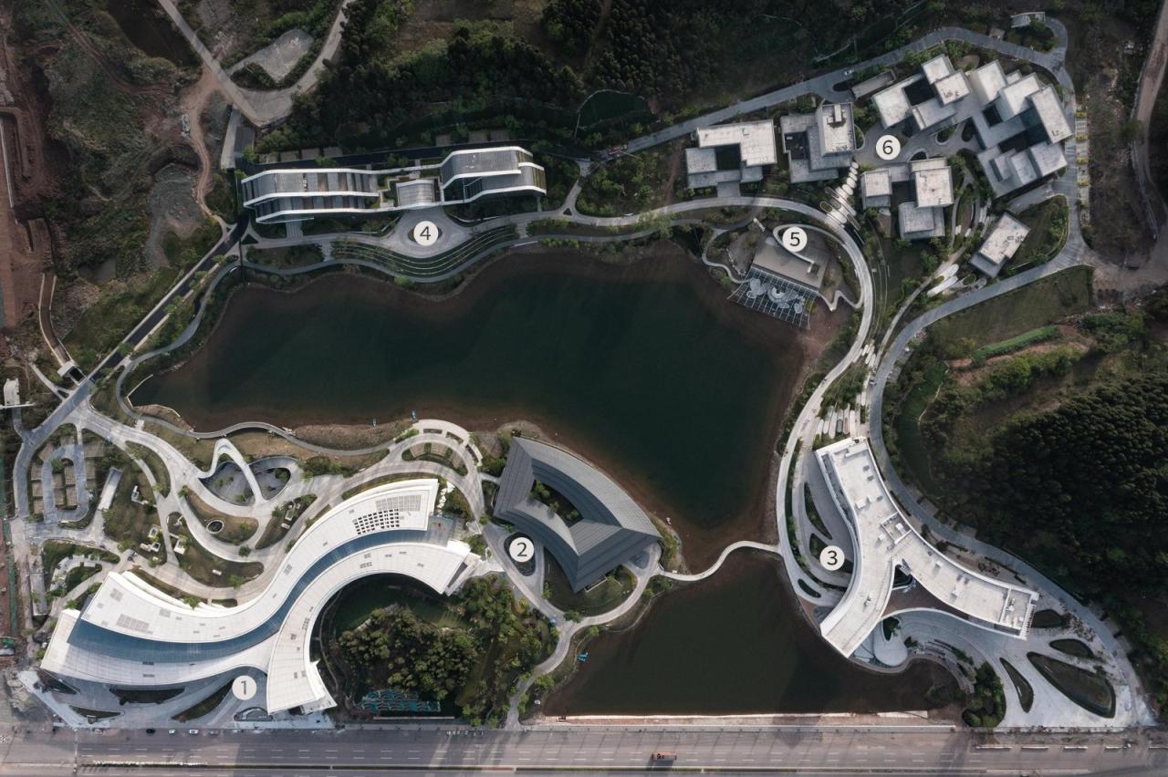 BIM建筑|建筑融于自然：眉山东部新城三中心一基地 / 大陆建筑设计