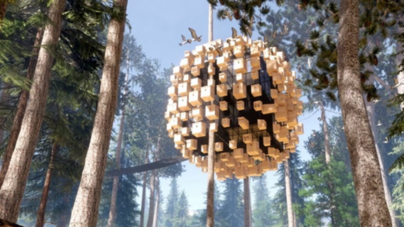 BIM建筑|BIG设计有350个鸟舍的酒店房间