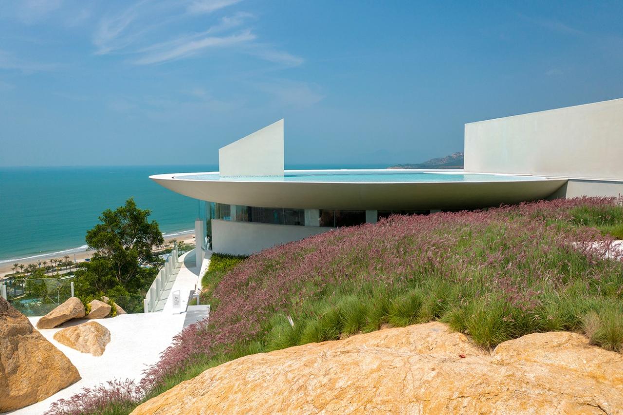 BIM建筑|悬崖上的海边书屋：惠州双月湾一滴水图书馆 / 三文建筑