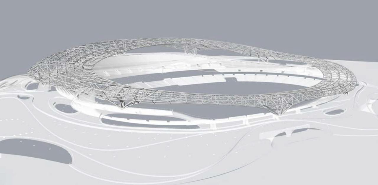 BIM建筑|全球最大覆土建筑群设计：“消失的体育场”/ MAD马岩松