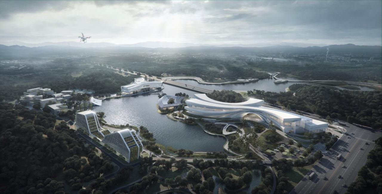 BIM建筑|建筑融于自然：眉山东部新城三中心一基地 / 大陆建筑设计