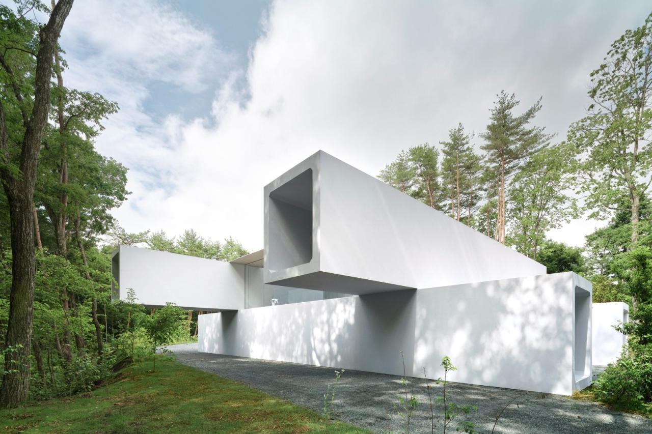 BIM建筑|日本长野极简酒店 Culvert，预制混凝土隧道 / nendo