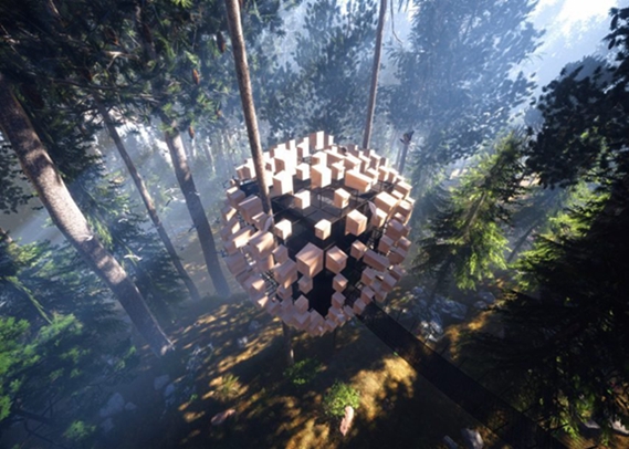 BIM建筑|BIG设计有350个鸟舍的酒店房间