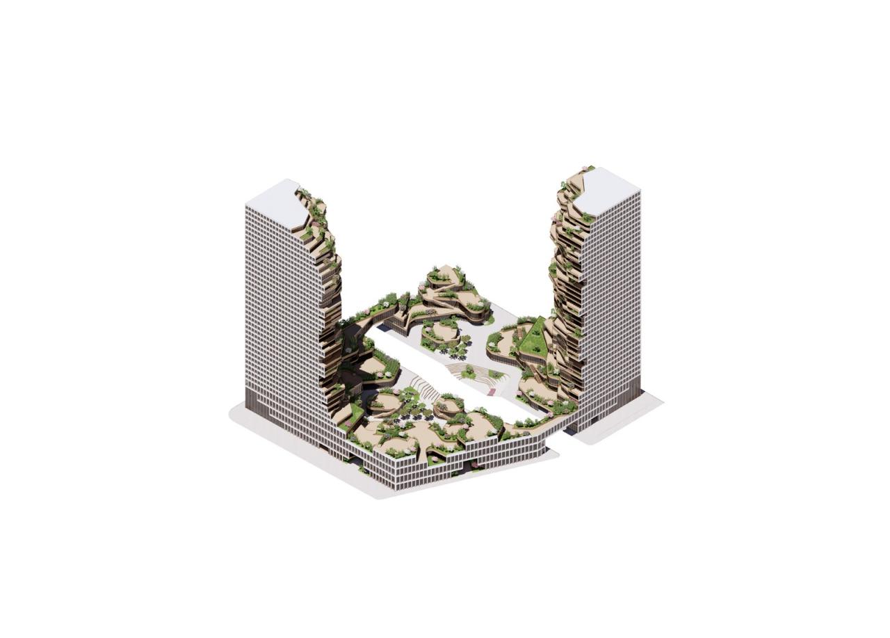 BIM建筑|高空峡谷：南京绿洲大厦 / MVRDV 中标