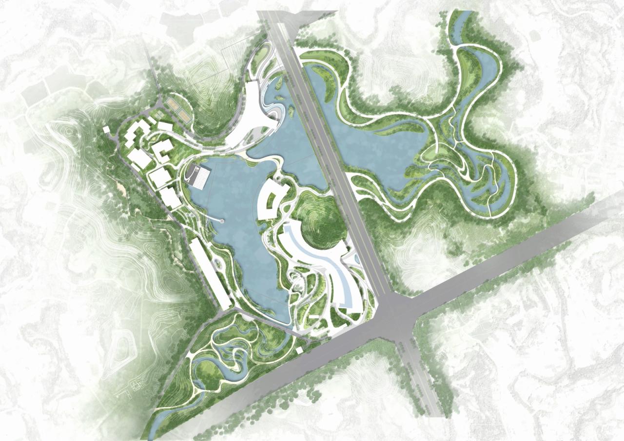 BIM建筑|建筑融于自然：眉山东部新城三中心一基地 / 大陆建筑设计