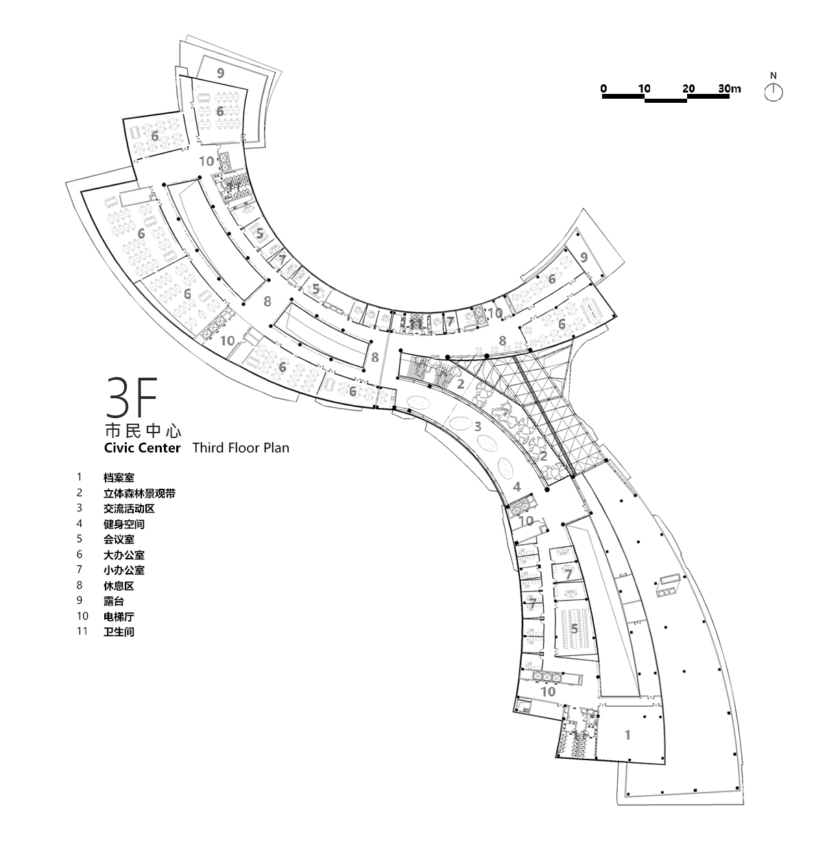 BIM建筑|建筑融于自然：眉山东部新城三中心一基地 / 大陆建筑设计
