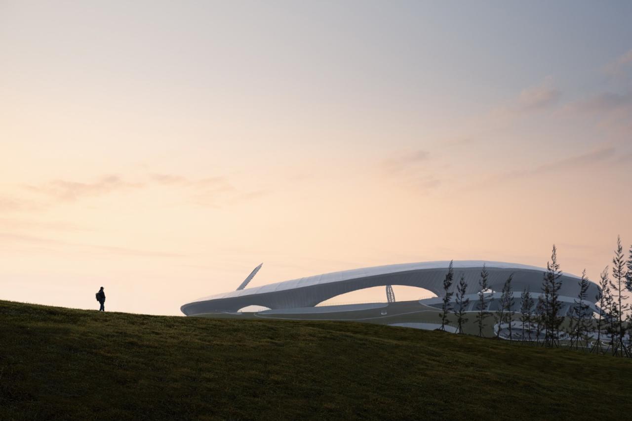BIM建筑|全球最大覆土建筑群设计：“消失的体育场”/ MAD马岩松