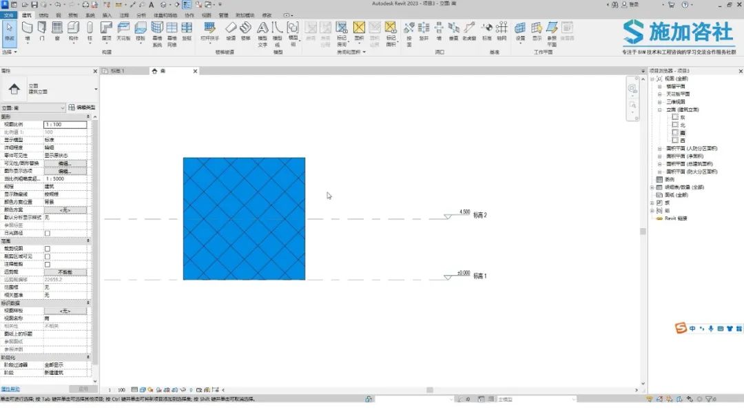 BIM问答|Revit幕墙网格怎么画斜的？Revit如何绘制不等距的斜向幕墙网格？
