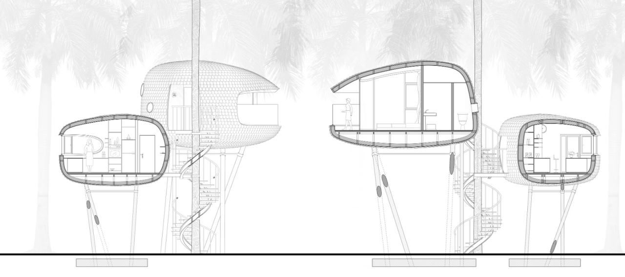 BIM建筑|丛林树屋：在加勒比海边做一场满是棕榈叶的梦 / 繁星建筑工作室