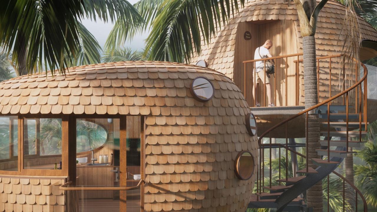 BIM建筑|丛林树屋：在加勒比海边做一场满是棕榈叶的梦 / 繁星建筑工作室