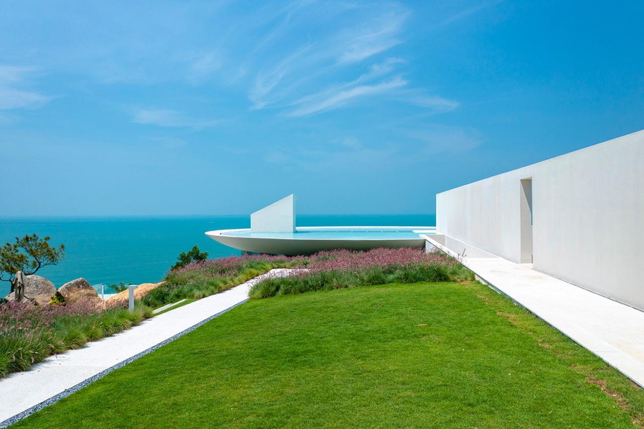 BIM建筑|悬崖上的海边书屋：惠州双月湾一滴水图书馆 / 三文建筑