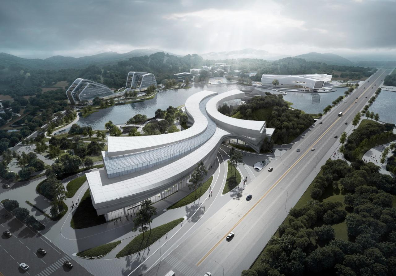 BIM建筑|建筑融于自然：眉山东部新城三中心一基地 / 大陆建筑设计