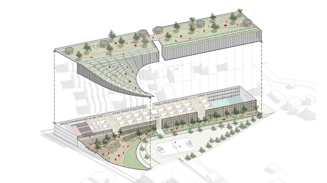 BIM建筑|扇形展开，泰国吞武里校园 SISB / Plan Architect