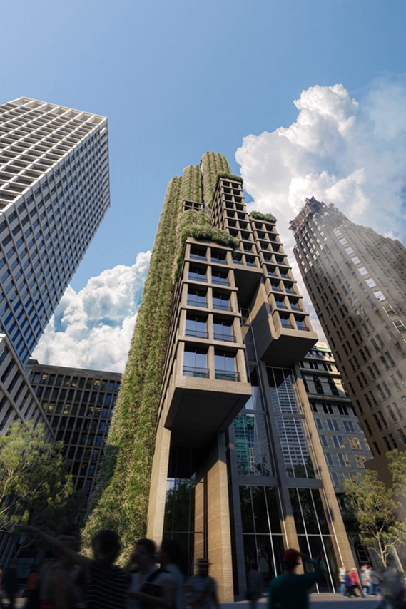 BIM建筑|弗拉尔工作室构想覆盖花朵的曼哈顿塔楼