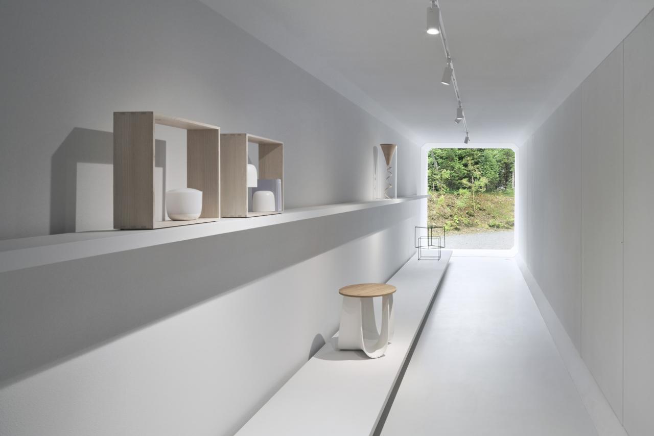 BIM建筑|日本长野极简酒店 Culvert，预制混凝土隧道 / nendo