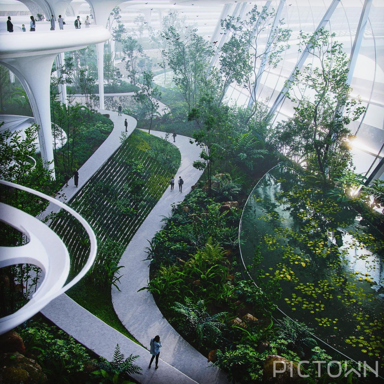 BIM建筑|都市中心环：绕世界最高摩天楼一圈 / ZNera Space