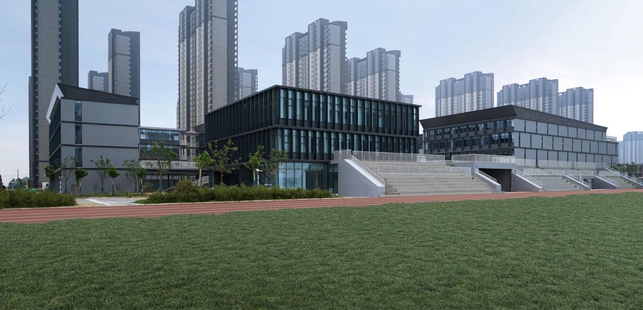 BIM建筑|郑州航空港第八安置区配套中学暨郑州第130中学 / 上海联创设计集团