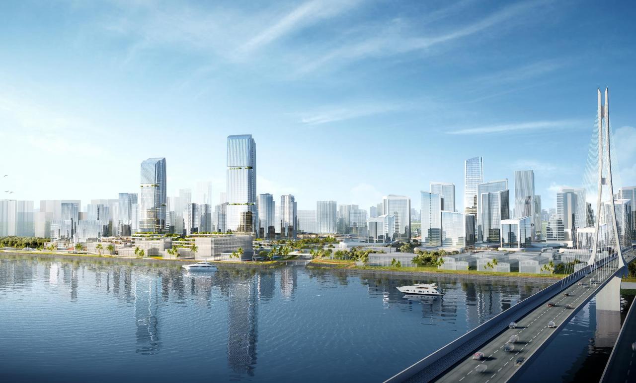 BIM建筑|广州海珠创新湾门户枢纽城市设计暨核心地块建筑概念设计 / 林同棪国际中国