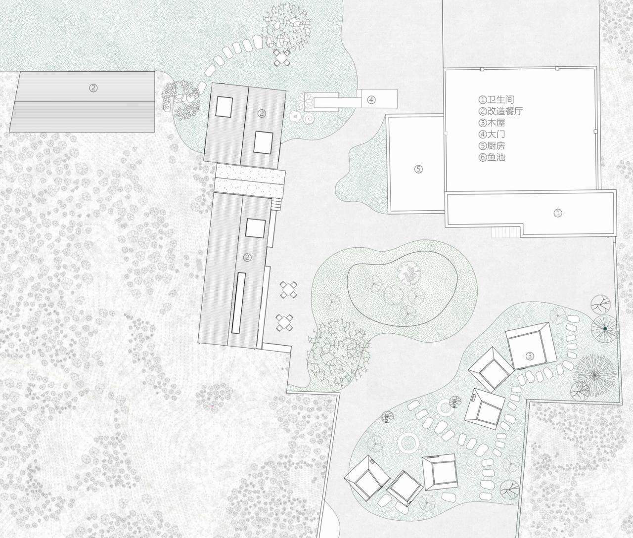 BIM建筑|乡亲们的院子餐厅 / 有点设计