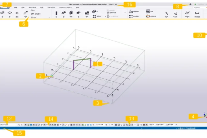 BIM问答|Tekla软件界面长啥样？Tekla Structures2022软件界面总体介绍