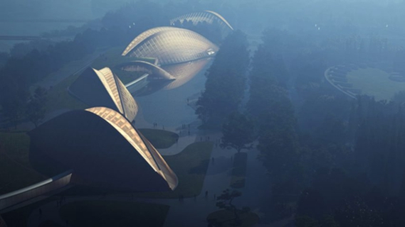 BIM建筑|MAD设计“三星堆眼睛”木制博物馆