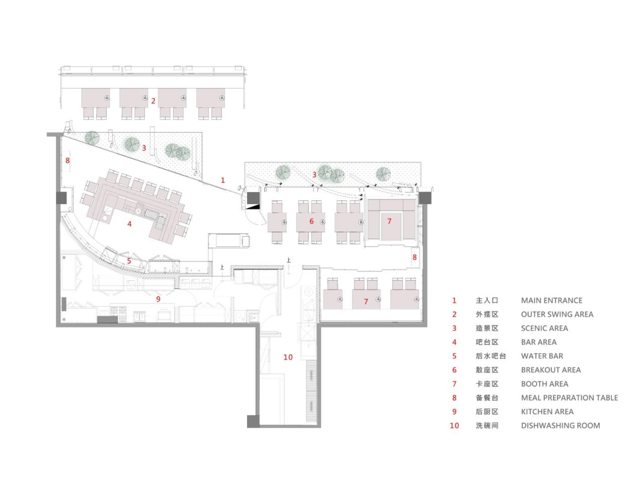 BIM建筑|街角的红色酒场：鸟焱·烧物 / TRIOSTUDIO三厘社