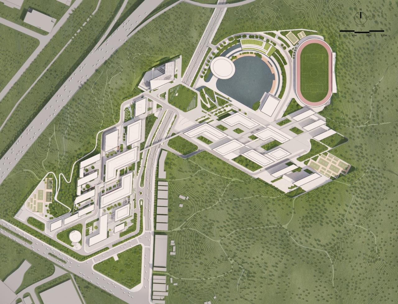 BIM建筑|香港城市大学（东莞）校园，平行四边形网络 / HENN海茵建筑