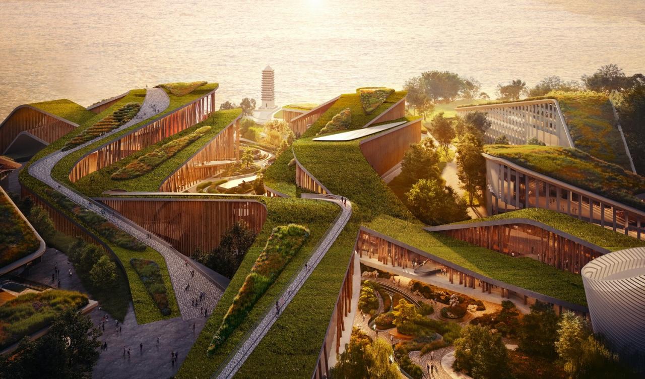 BIM建筑|延伸至岷江的‘峡谷建筑’，五粮·东方酒谷方案公布 / 奥雷·舍人