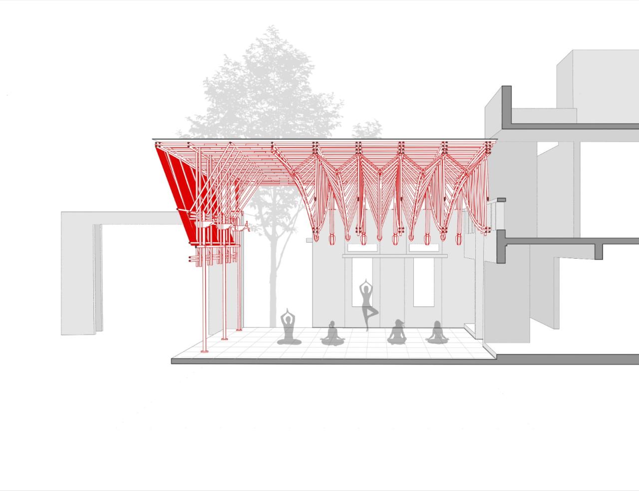 BIM建筑|工匠竹系统 Yogashala / Thumbimpressions