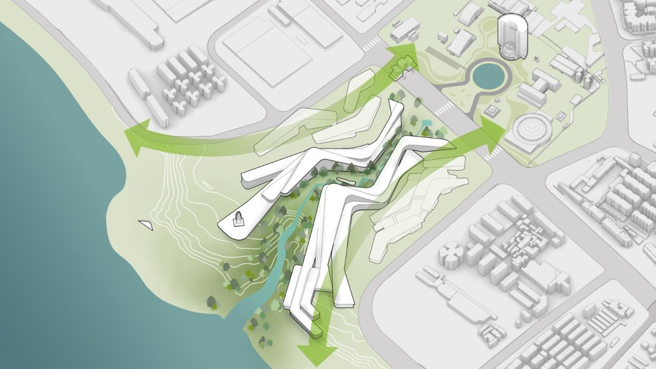 BIM建筑|延伸至岷江的‘峡谷建筑’，五粮·东方酒谷方案公布 / 奥雷·舍人