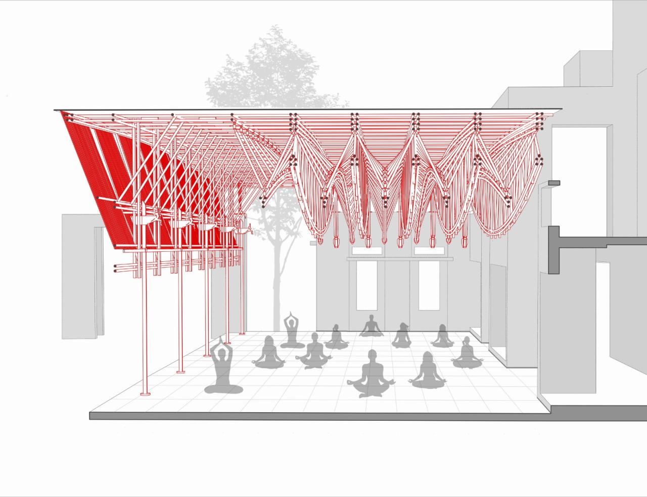 BIM建筑|工匠竹系统 Yogashala / Thumbimpressions