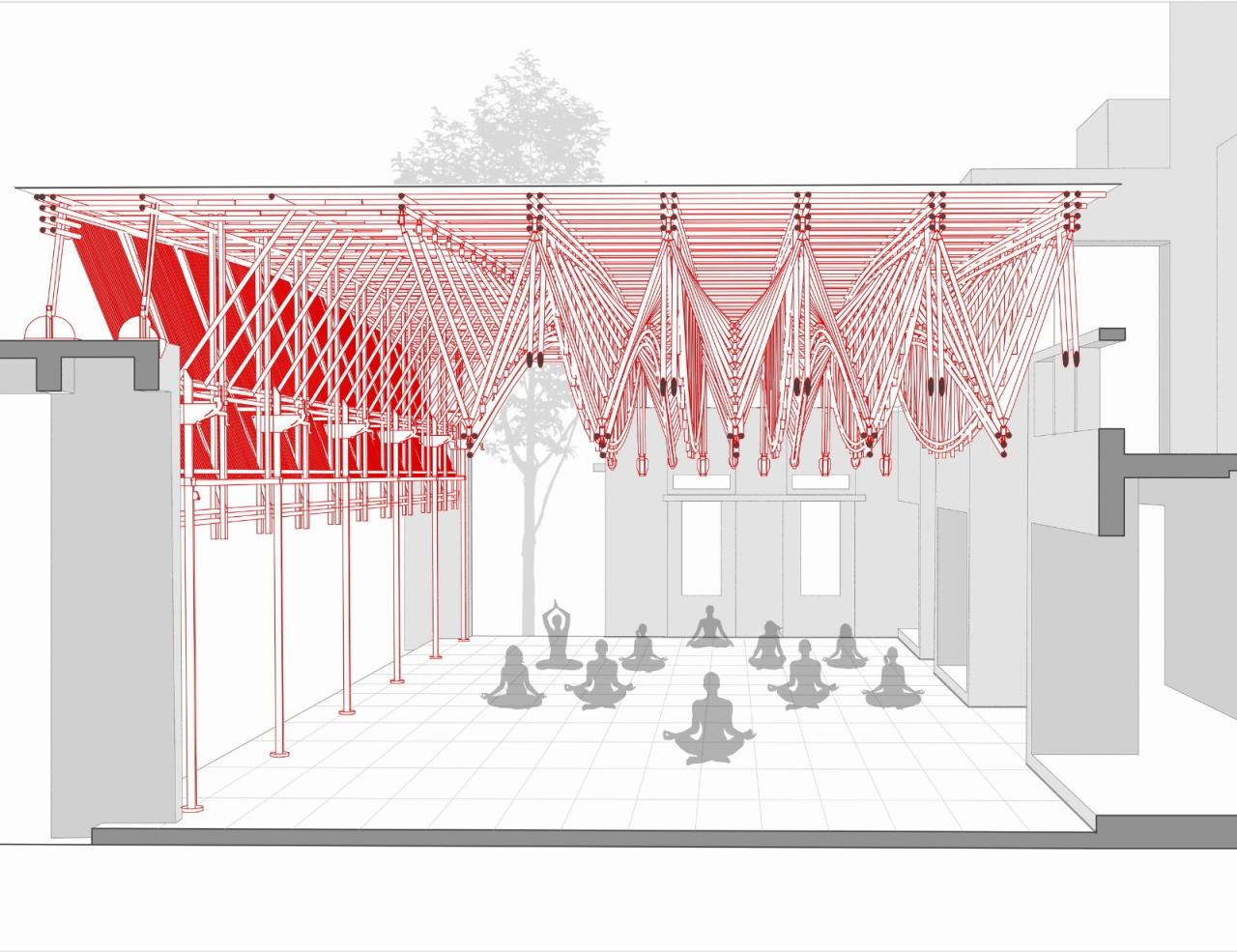 BIM建筑|工匠竹系统 Yogashala / Thumbimpressions