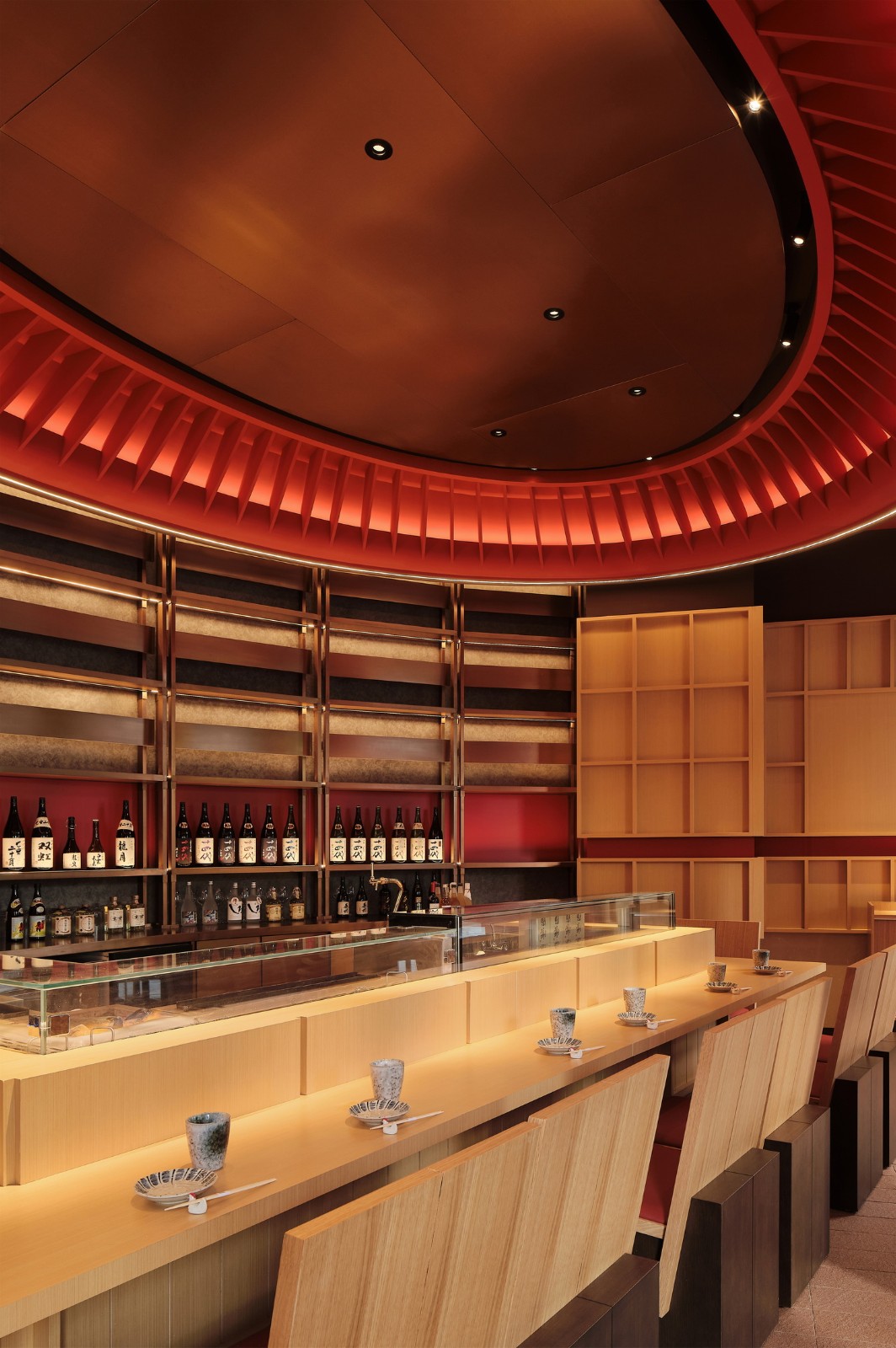 BIM建筑|街角的红色酒场：鸟焱·烧物 / TRIOSTUDIO三厘社