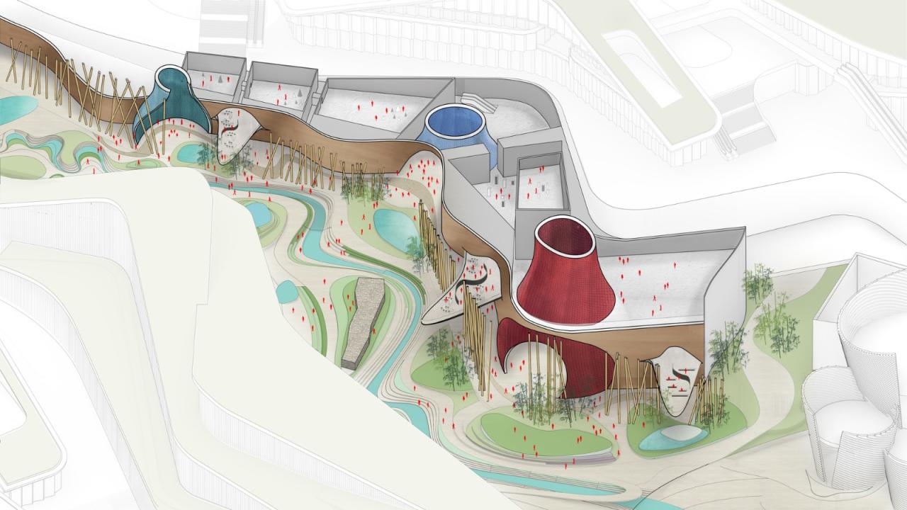 BIM建筑|延伸至岷江的‘峡谷建筑’，五粮·东方酒谷方案公布 / 奥雷·舍人