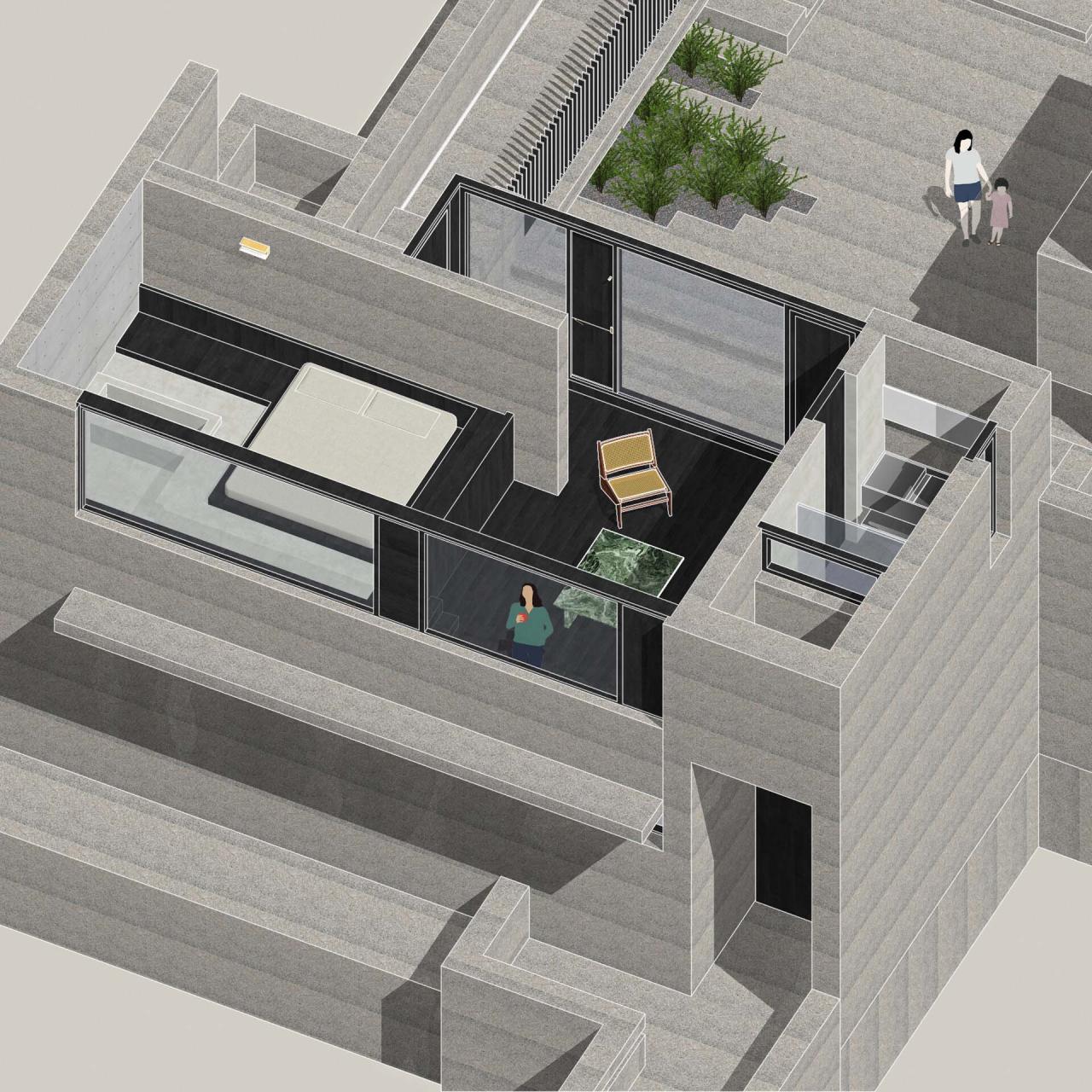 BIM建筑|一山间慢院：长城下的桥 / 叙事空间建筑事务所