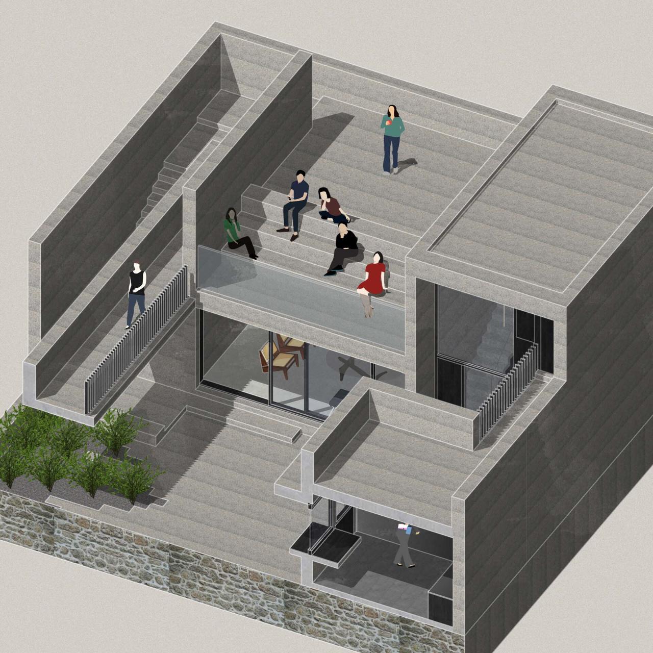 BIM建筑|一山间慢院：长城下的桥 / 叙事空间建筑事务所