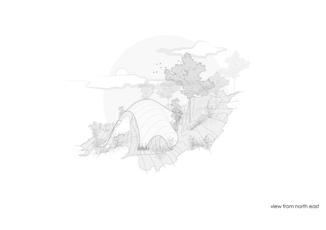 BIM建筑|薄壳拱顶结构牛棚 / Rnd Earth