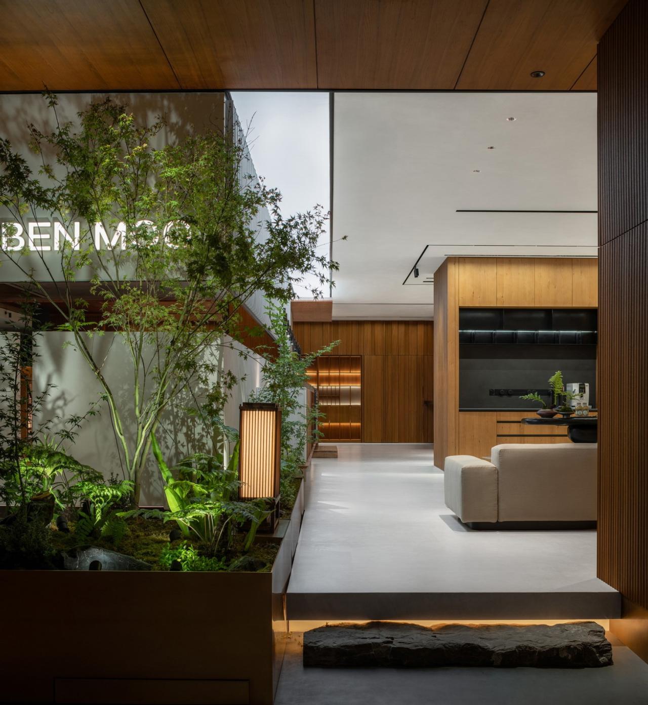 BIM建筑|一种材料与当代建构的情绪平衡：本木展厅 / 蜂鸟设计