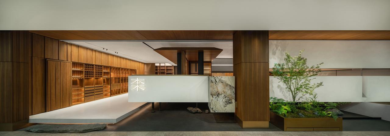 BIM建筑|一种材料与当代建构的情绪平衡：本木展厅 / 蜂鸟设计