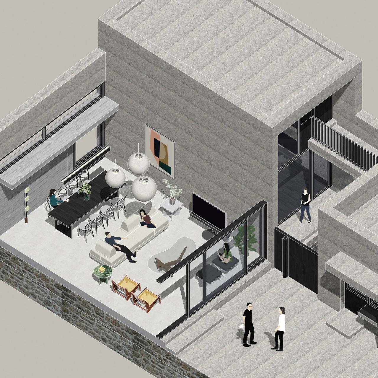 BIM建筑|一山间慢院：长城下的桥 / 叙事空间建筑事务所