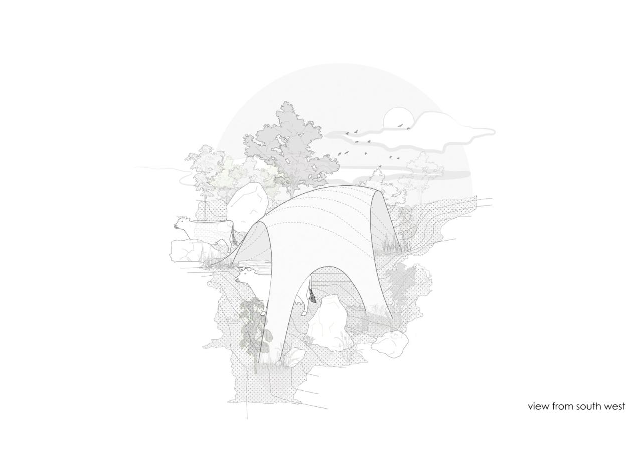 BIM建筑|薄壳拱顶结构牛棚 / Rnd Earth